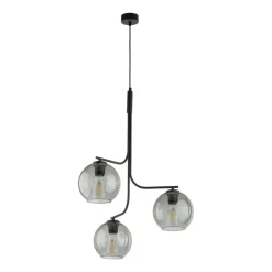 Żyrandol CESAR Czarny Szklane Klosze 3xE27 * TK Lighting
