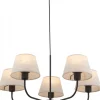 Żyrandol CHICAGO Czarny Beżowy Abażury 5xE27 * TK Lighting Discount