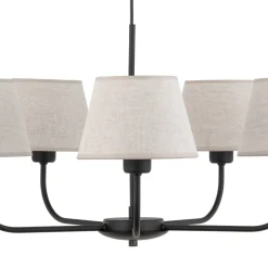 Żyrandol CHICAGO Czarny Beżowy Abażury 5xE27 * TK Lighting Discount