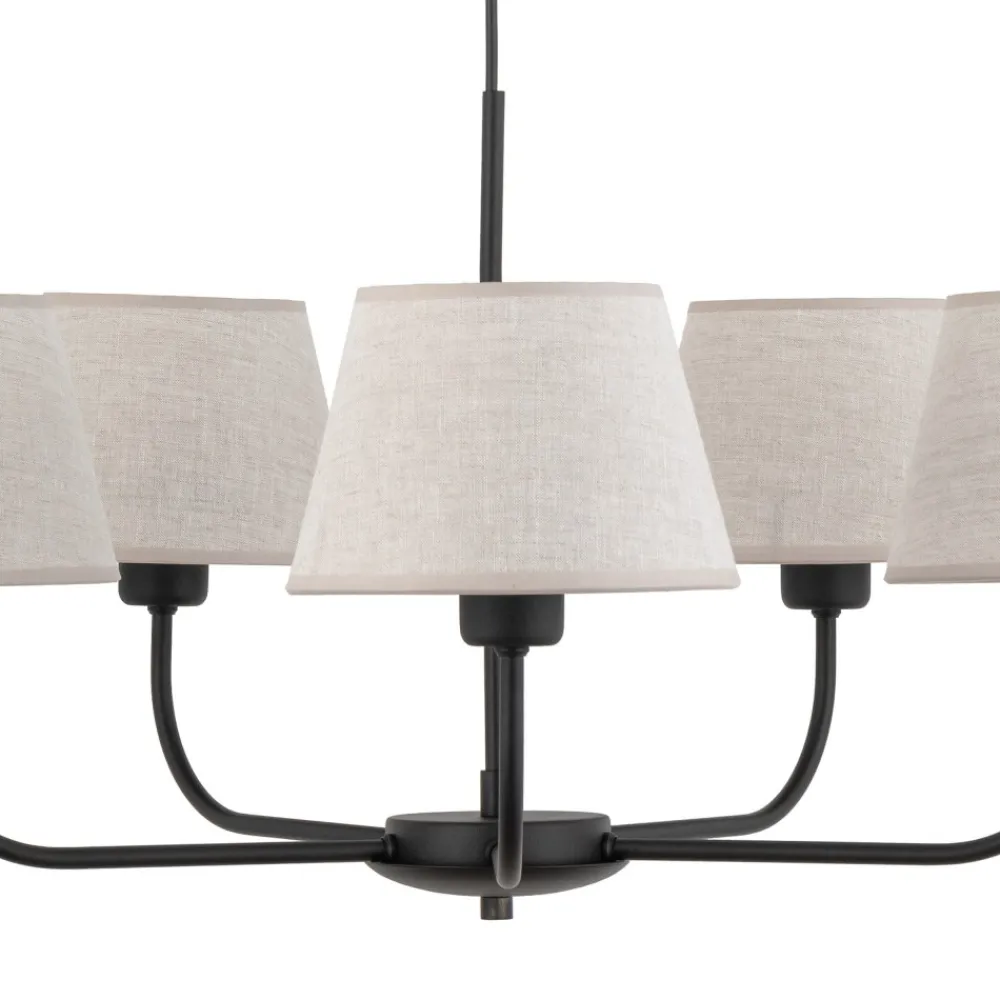Żyrandol CHICAGO Czarny Beżowy Abażury 5xE27 * TK Lighting Discount