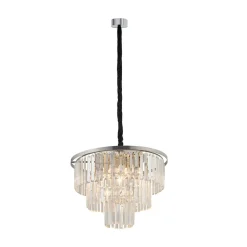 Żyrandol CRISTAL Srebrny Szklane Kryształy 9xE14 56cm * Nowodvorski Best