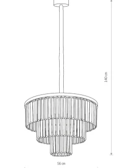 Żyrandol CRISTAL Srebrny Szklane Kryształy 9xE14 56cm * Nowodvorski Best