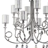 Żyrandol DELFINA Srebrny Abażury 12xE14 * Jupiter New