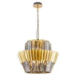 Żyrandol DONNA Złoty Szklane Kryształy 12xE14 55cm * Eko-light Best