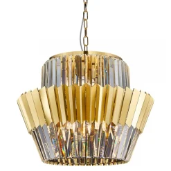 Żyrandol DONNA Złoty Szklane Kryształy 12xE14 55cm * Eko-light Best