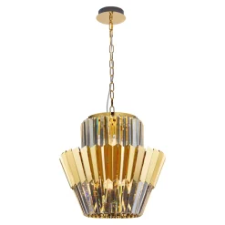 Żyrandol DONNA Złoty Szklane Kryształy 9xE14 45cm * Eko-light Clearance