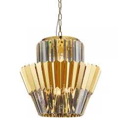 Żyrandol DONNA Złoty Szklane Kryształy 9xE14 45cm * Eko-light Clearance