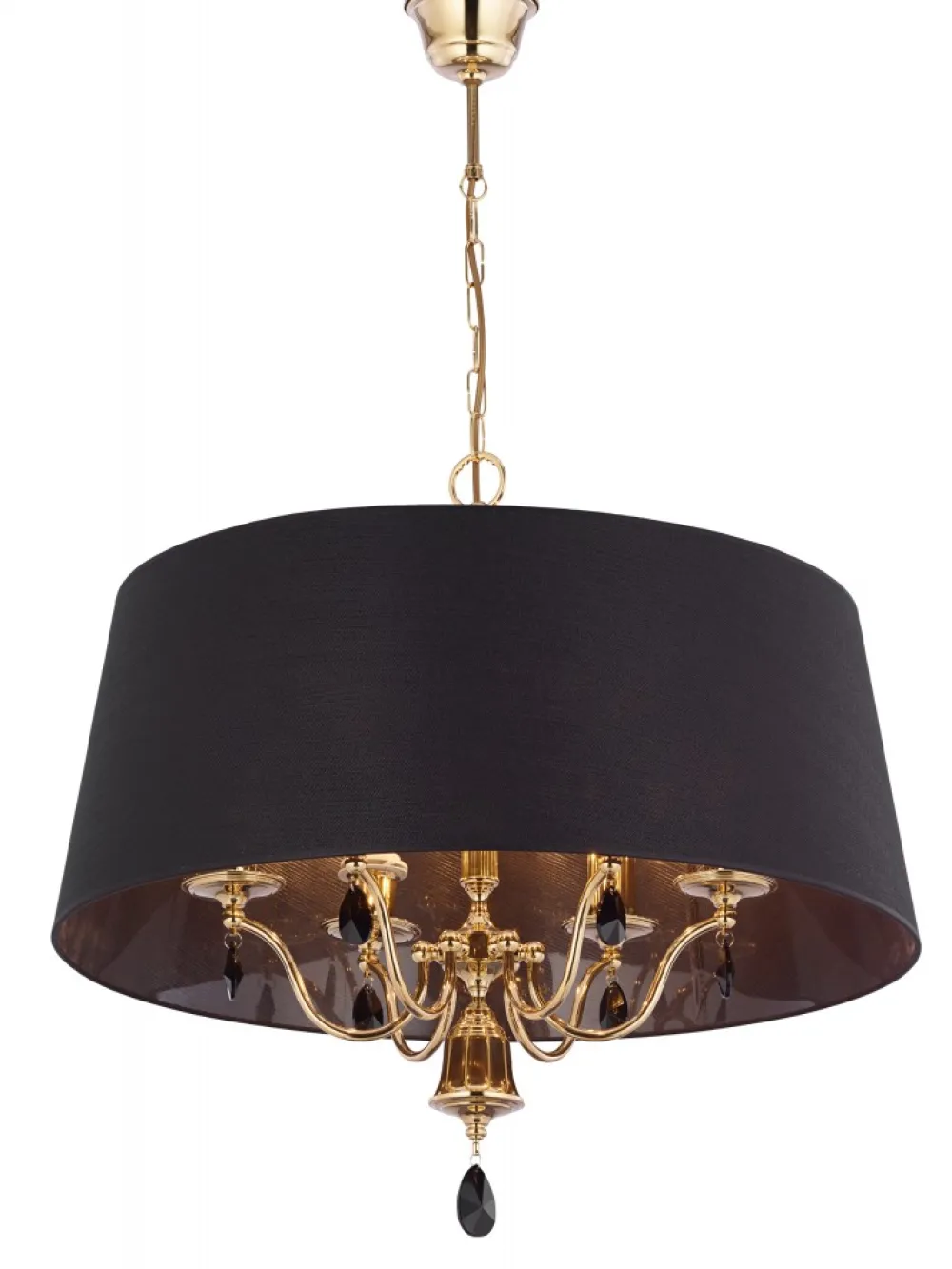Żyrandol EGIDA Złoty Czarny Abażur 6xE27 73 cm * Jupiter Sale