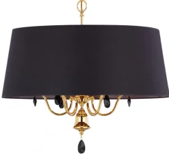 Żyrandol EGIDA Złoty Czarny Abażur 6xE27 73 cm * Jupiter Sale