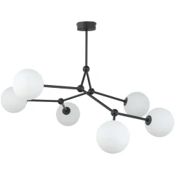 Żyrandol FAIRY Czarny Szklane Klosze 6xG9 * TK Lighting New