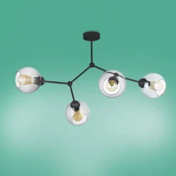 Żyrandol FAIRY Czarny Szklane Klosze 4xG9 * TK Lighting