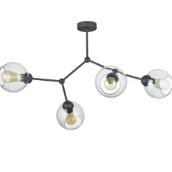 Żyrandol FAIRY Czarny Szklane Klosze 4xG9 * TK Lighting