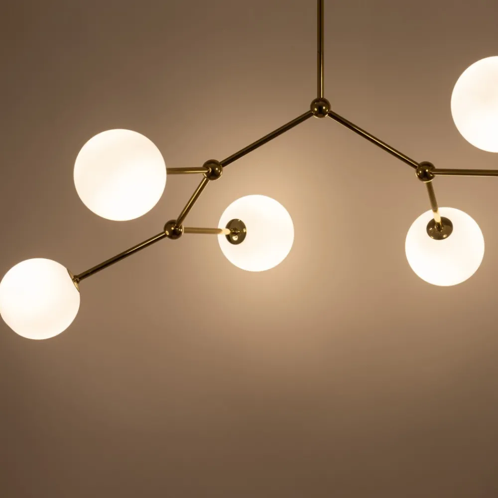 Żyrandol FAIRY Złoty Szklane Klosze 6xG9 * TK Lighting Best