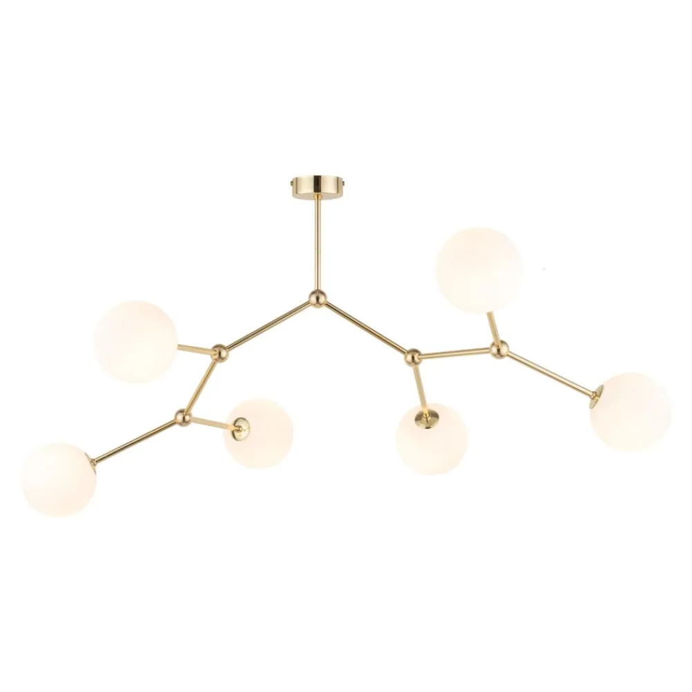 Żyrandol FAIRY Złoty Szklane Klosze 6xG9 * TK Lighting Best