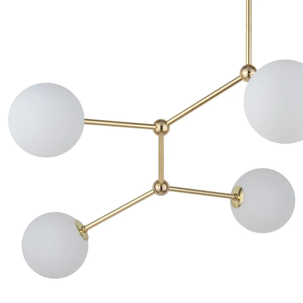 Żyrandol FAIRY Złoty Szklane Klosze 6xG9 * TK Lighting Best