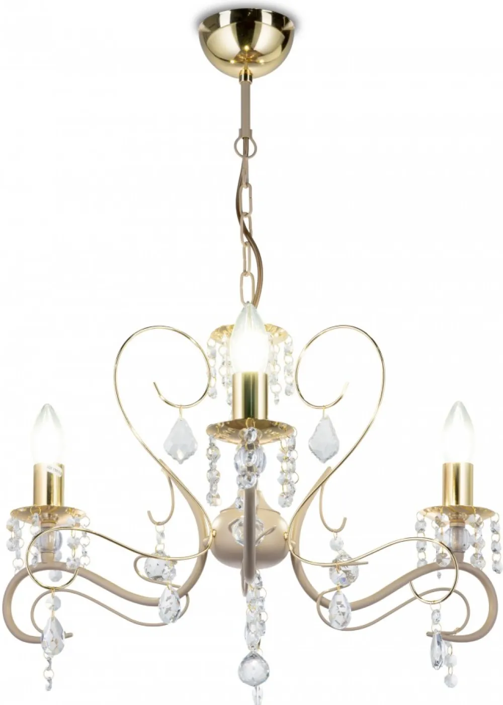 Żyrandol Kayen Beżowy 3xE14 51 cm * HowHomely Sale
