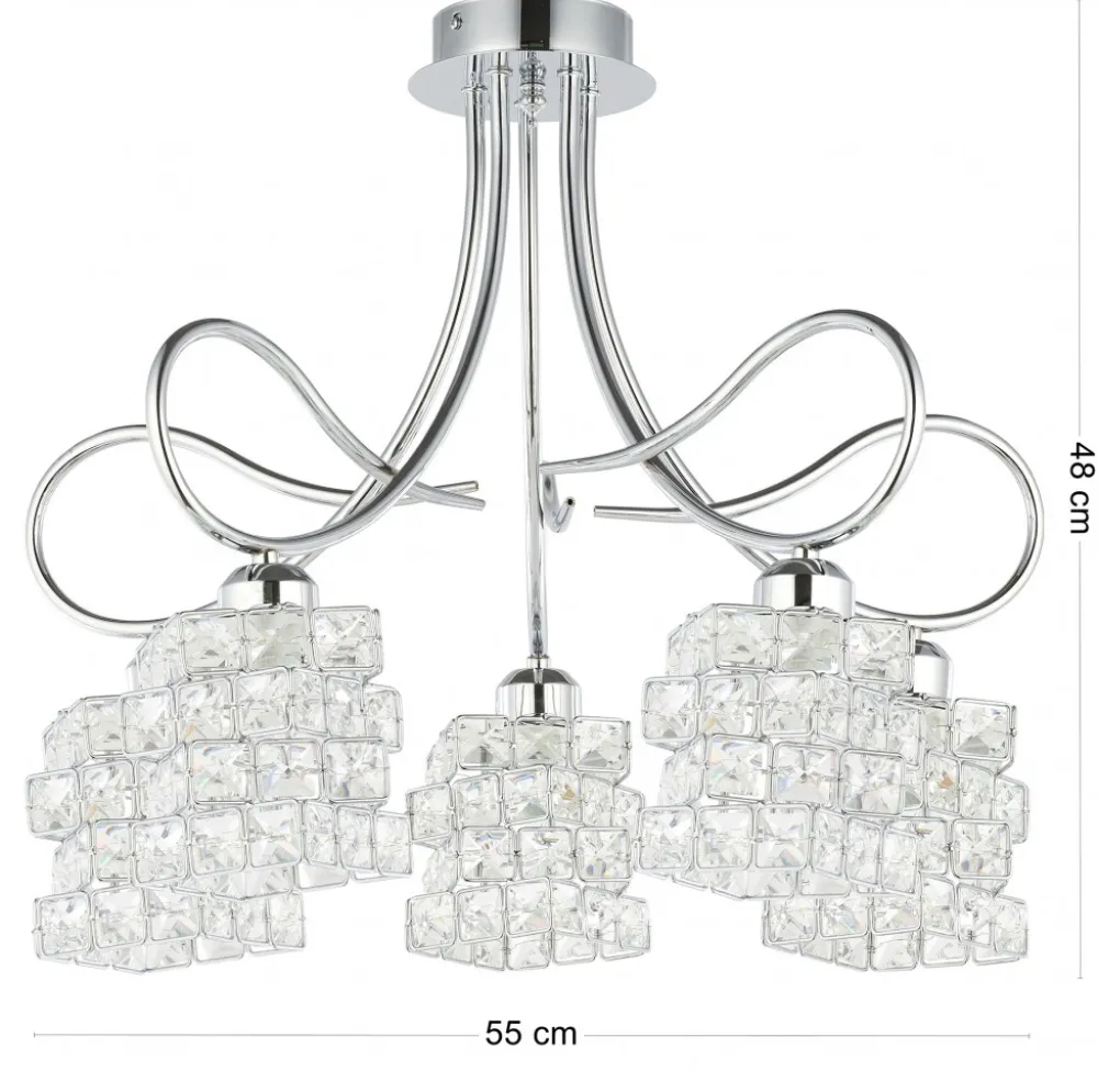 Żyrandol kryształowy Crystal IV 5xE27 * HowHomely Clearance