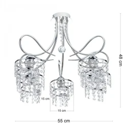 Żyrandol kryształowy Crystal VIII 5xE27 * HowHomely Clearance