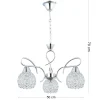 Żyrandol kryształowy wiszący chrom Crystal I 3xE27 * HowHomely New