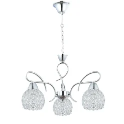 Żyrandol kryształowy wiszący chrom Crystal I 3xE27 * HowHomely New