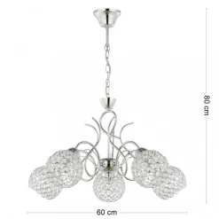 Żyrandol kryształowy wiszący Crystal III 5xE27 * HowHomely Discount