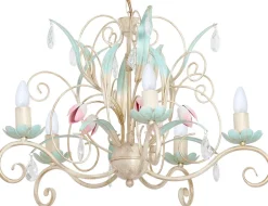 Żyrandol LUCE Szary Beżowy 5xE14 * Luminex New