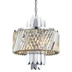 Żyrandol MARGOT Srebrny Szklane Kryształy 6xE14 43cm * Eko-light Discount