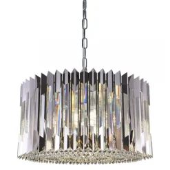 Żyrandol RITZ Srebrny Szklane Kryształy 12xE14 54cm * Eko-light Hot