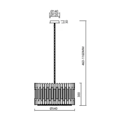 Żyrandol RITZ Srebrny Szklane Kryształy 12xE14 54cm * Eko-light Hot