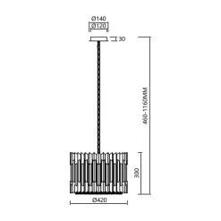 Żyrandol RITZ Srebrny Szklane Kryształy 7xE14 42cm * Eko-light New