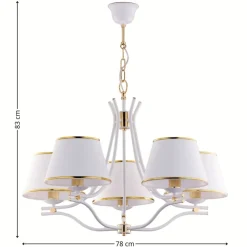Żyrandol SAMBA biało-złoty 5xE27 * Jupiter Sale