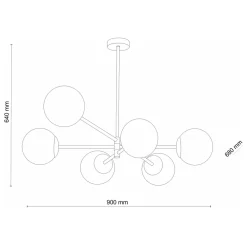 Żyrandol SARIUS Czarny Szklane Klosze 6xG9 * TK Lighting Online