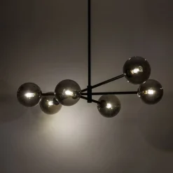Żyrandol SARIUS Czarny Szklane Klosze 6xG9 * TK Lighting Online
