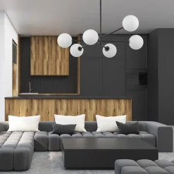 Żyrandol SARIUS Czarny Szklane Klosze 6xG9 * TK Lighting Outlet