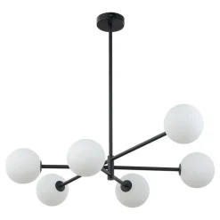 Żyrandol SARIUS Czarny Szklane Klosze 6xG9 * TK Lighting Outlet