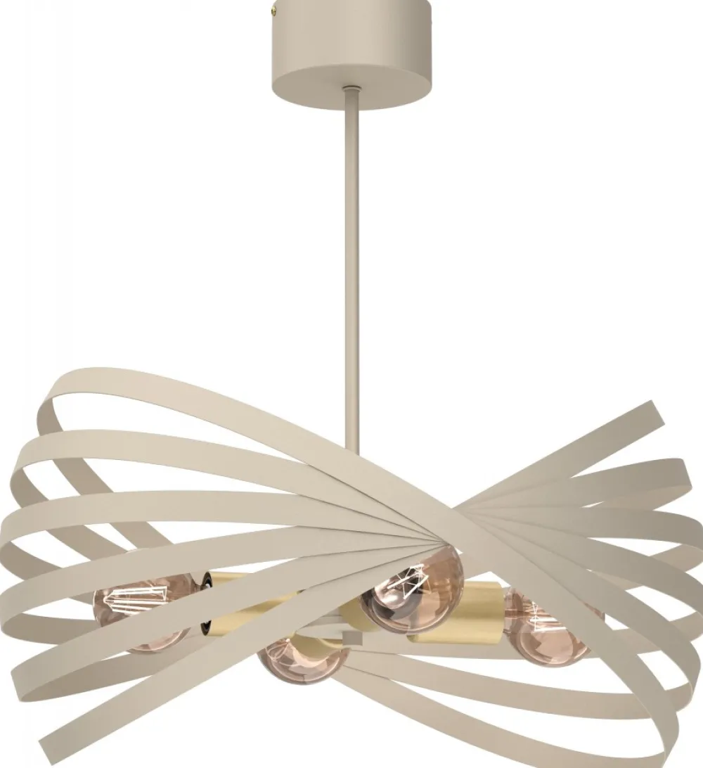 Żyrandol SPARKLE Beżowy Złoty 4xE14 W * Luminex Sale
