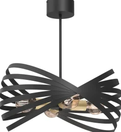 Żyrandol SPARKLE Czarny Złoty 4xE27 * Luminex Hot