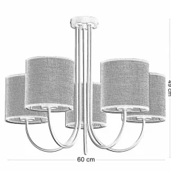 Żyrandol TORENS Czarny Złoty Abażury 5xE27 * TK Lighting Sale