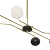 Żyrandol TRENTO Czarny Bialy Szklane Klosze 6xG9 * Jupiter Clearance