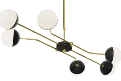 Żyrandol TRENTO Czarny Bialy Szklane Klosze 6xG9 * Jupiter Clearance