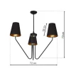 Żyrandol VICTORIA Czarny Złoty Abażury 3xE27 * Eko-light Discount
