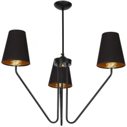 Żyrandol VICTORIA Czarny Złoty Abażury 3xE27 * Eko-light Discount