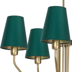 Żyrandol VICTORIA Złoty Zielony Abażury 5xE27 * Eko-light Discount