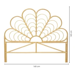 Zagłówek rattanowy 160x140cm beżowy Aoni * Atmosphera Sale