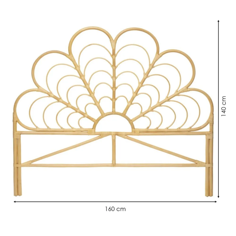 Zagłówek rattanowy 160x140cm beżowy Aoni * Atmosphera Sale
