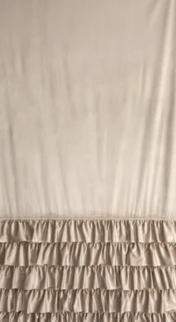 Zasłona CARLI 140x250 beżowa falbany cyrkonie