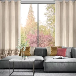 Zasłona CARLI 140x250 beżowa falbany cyrkonie
