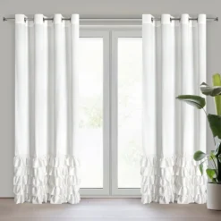 Zasłona CARLI 140x250 biała falbany cyrkonie