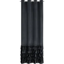 Zasłona CARLI 140x250 czarna falbany cyrkonie