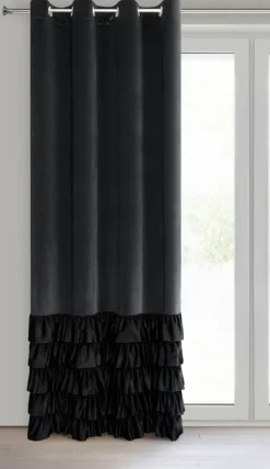 Zasłona DANI 140x250 czarna falbany
